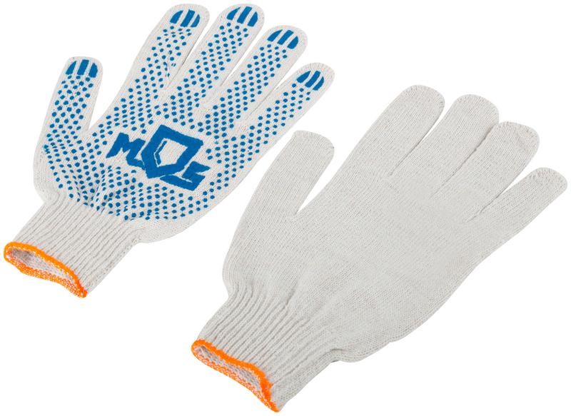 Перчатки вязаные (4 нити) 10 класс вязки х/б с ПВХ 12484