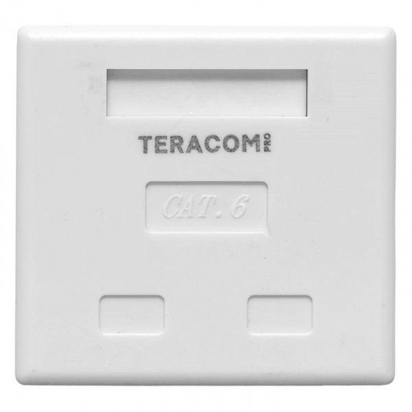 Розетка настенная TERACOM PRO кат.6 неэкранированная 2 порта RJ-45 Dual IDC бел. EKF TRP-WBOX-2RJ45-6UTP-WH