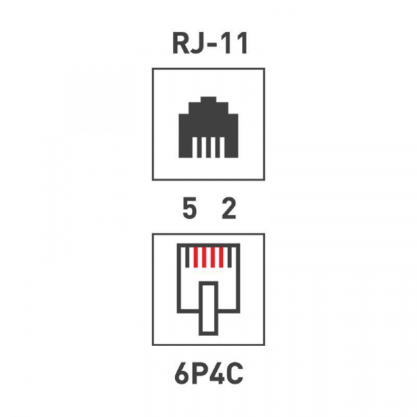 Розетка телефонная 2-м ОП RJ11 (6P4C) Rexant 06-0101-B